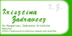 krisztina zadravecz business card